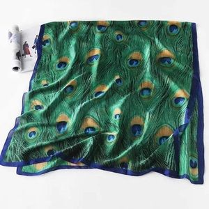 Scarf wrap Peacock Print New 70”x35” New